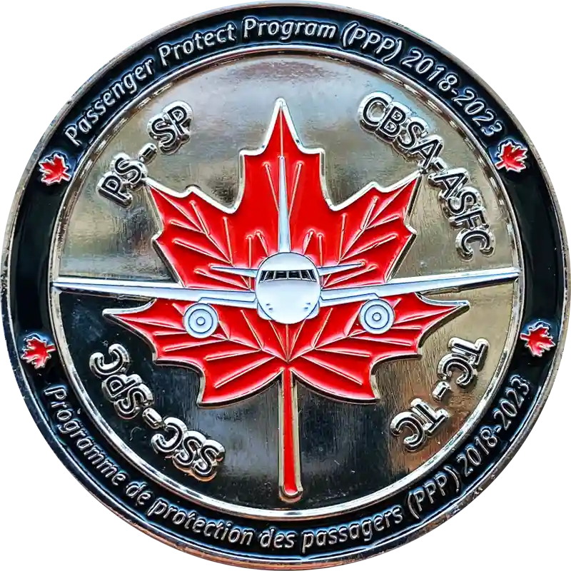 CBSA PPP custom challenge coin frontside