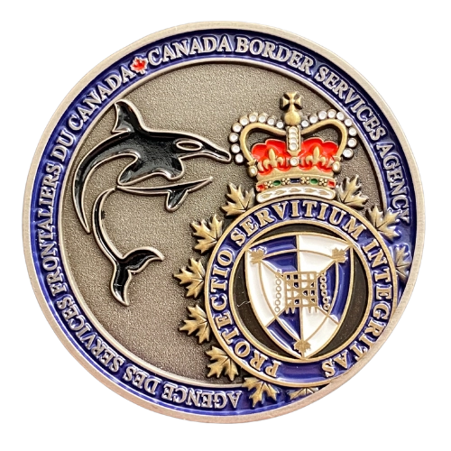 CBSA custom challenge coin frontside