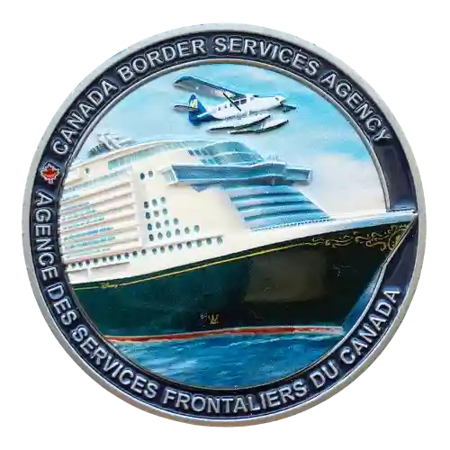 Canada Border Services Agency challenge coin Backside