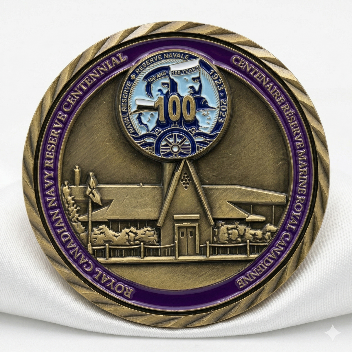 HMCS challenge coin antique brass